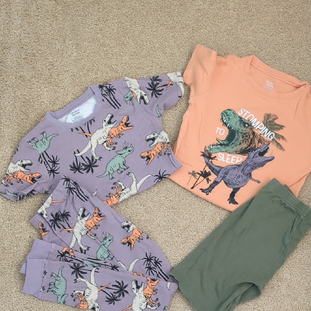 Carter's Dinosaur Pajama Set - Purple, Orange, and Green